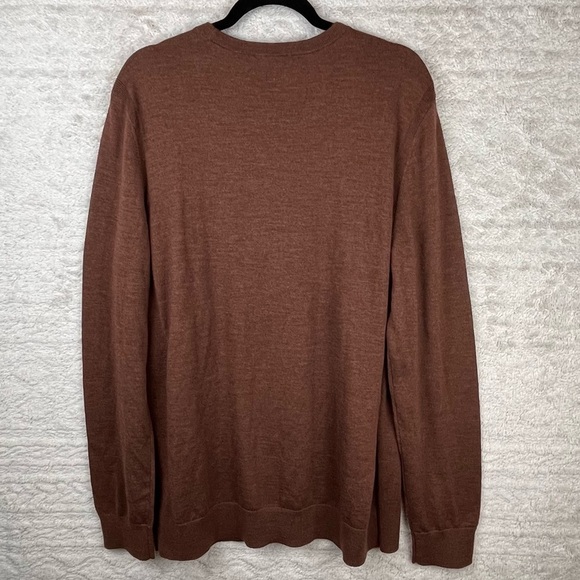 NWT EXPRESS Merino Wool Brown Crew Neck Sweater XL Tall - Picture 11 of 16
